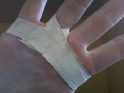 tape, chalk, busted calluses